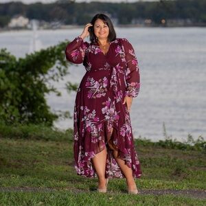 City Chic Samara maxi wrap dress